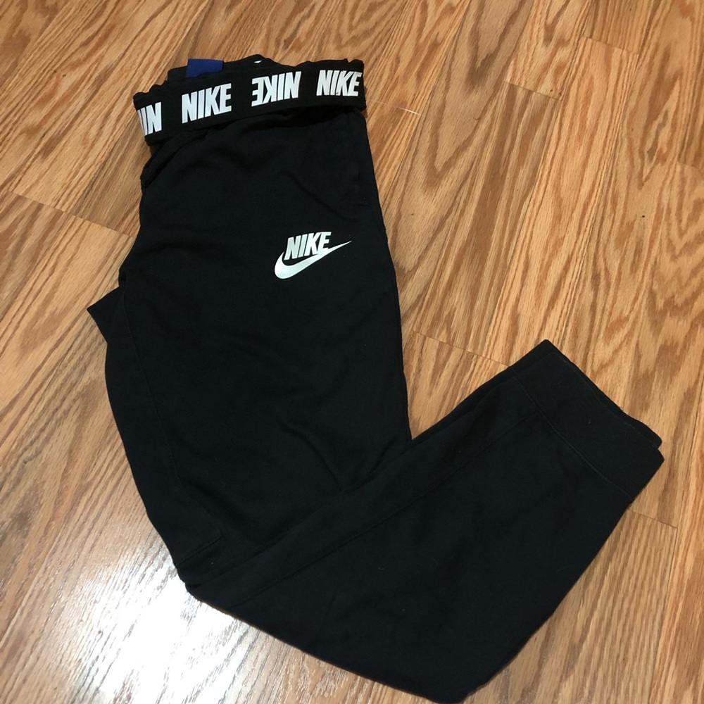 Black Nike Jogger Sweatpants Logo Waistband